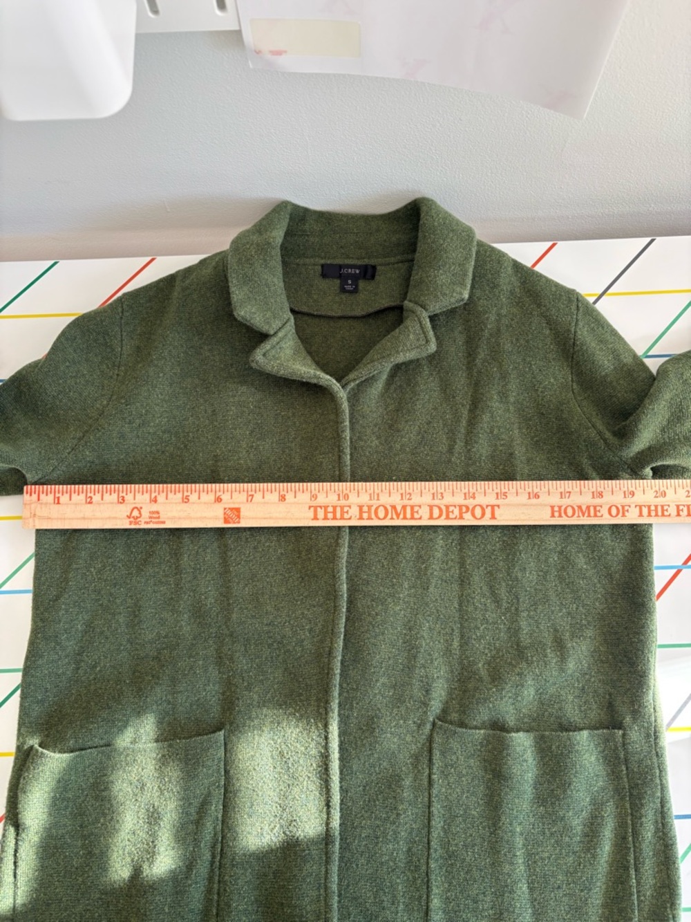 J. Crew Forest Green Crewneck Cardigan Cotton/Wool/Poly blend size Small - Picture 12 of 13